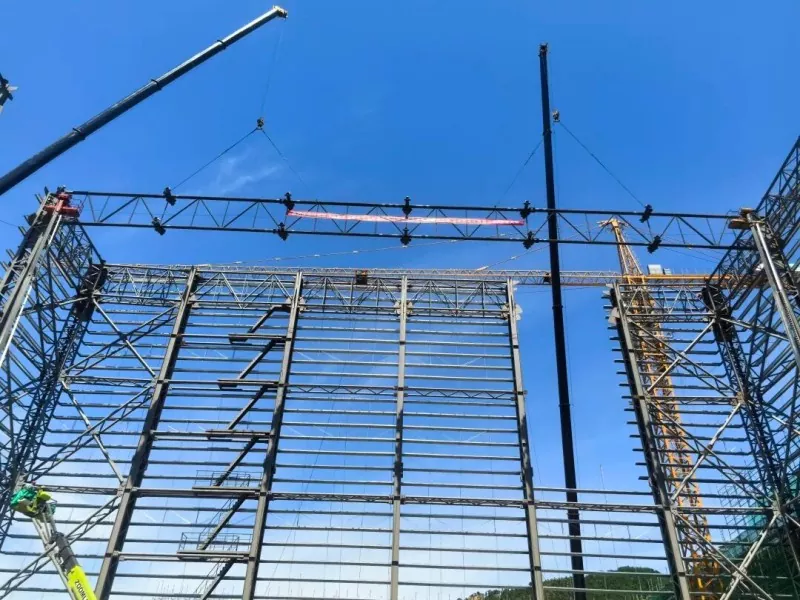 EHSS Ua kom tiav Beam Lifting ntawm National-level Shielding Hall rau Hanhe Cable