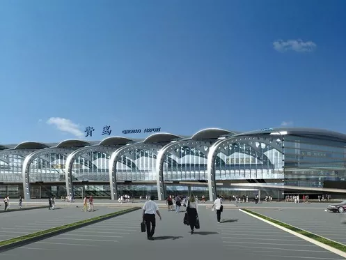 Tshav Dav Hlau Terminal nrog Hlau Ncej