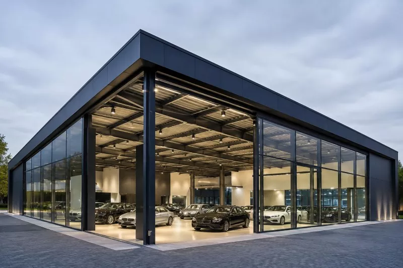 Steel Ncej Tsheb Showroom Kev Tsim Kho