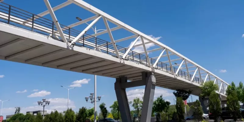 Steel Structure City Footbridge Kev Tsim Kho